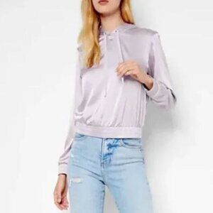 Express Silky Banded‎ Waist Hooded Sweatshirt XL